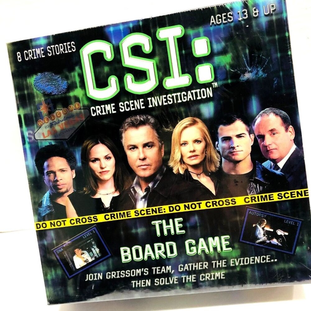 CSI: Crime Scene Investigation Board Game NEW 13+ SEALED 2004 8 Crime Stories US